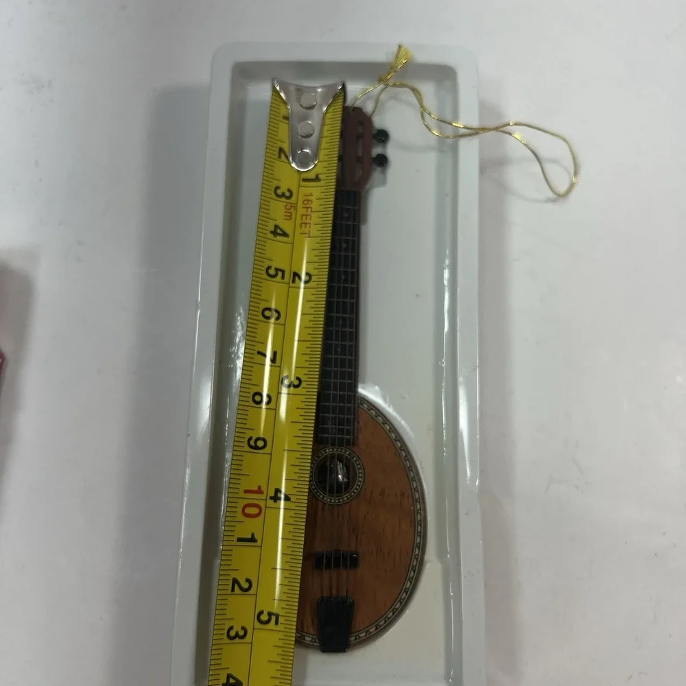 Pro-Mite Mandolin Ornament Unisex OS Brown Excellent Handcrafted Wood Miniature
